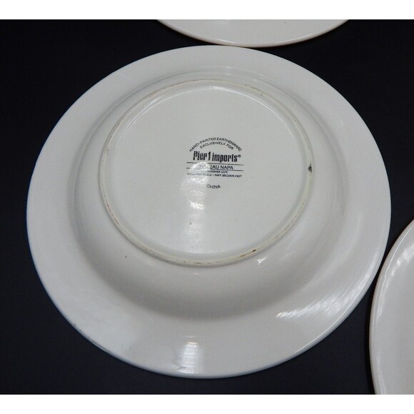 Pier 1  Imports Chateau Napa Salad Pasta Dish Bowls Earthenware Hand-painted S/5 - Picture 9 of 14